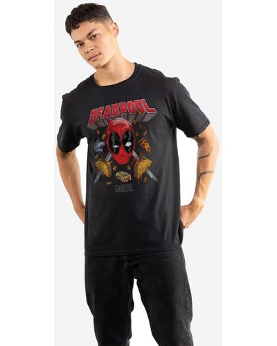 Marvel Deadpool Tacomania Mens T-shirt - Blue