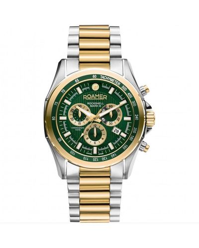 Roamer Rockshell Mkiii Chronograph Luxury Analogue Watch - 220837 48 75 20 - Green