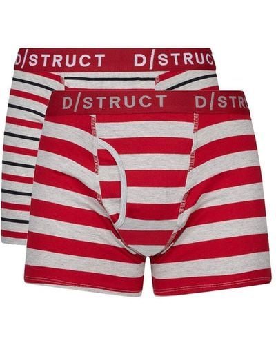 Burton 2 Pack Red And Grey Stripe Trunks