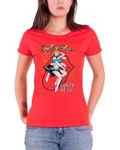 The Rolling Stones Start Me Up Skinny Fit T Shirt - Red