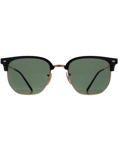 Ray-Ban Square Black On Gold Green Rb4416 New Clubmaster