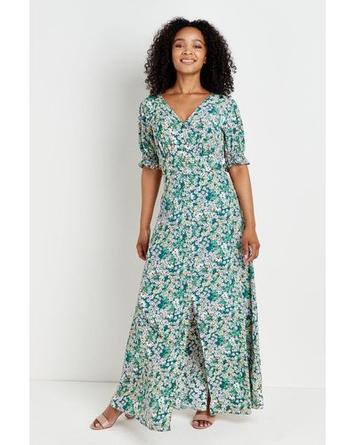 Wallis Green Ditsy Maxi Dress