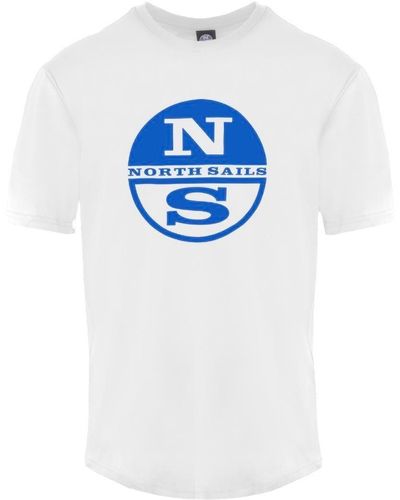 North Sails Circle Ns Logo White T-shirt - Blue