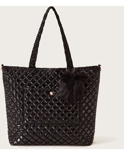 Monsoon Quilted Tote Bag - Black