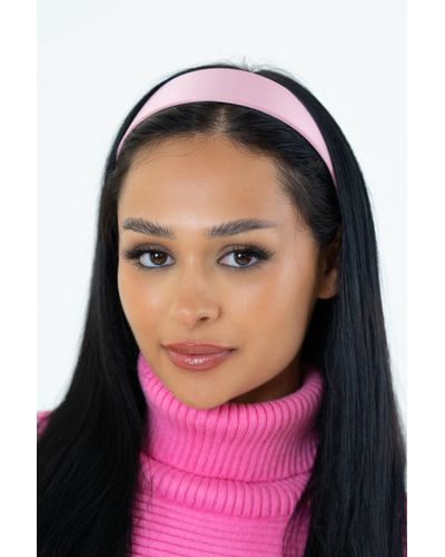 My Accessories London Wide Satin Headband - Pink