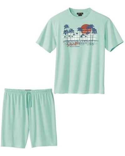Atlas For Men Sunny Paradise Short Pyjama Set - Green