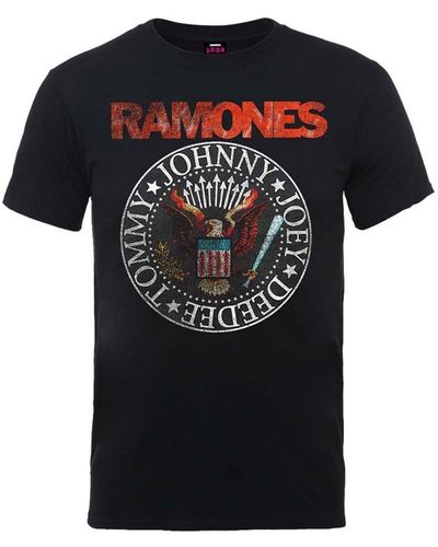 Ramones Eagle Seal Vintage T-shirt - Black