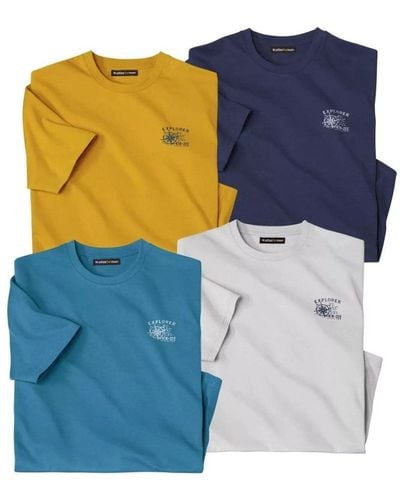 Atlas For Men Outdoor T-shirt (pack Of 4) - Blue
