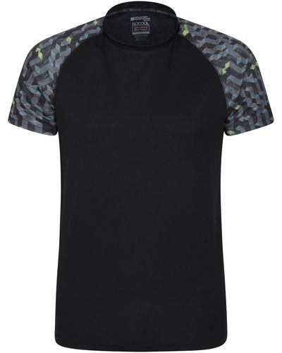 Mountain Warehouse Endurance Printed Tee Breathable Quick Drying T-shirt - Black