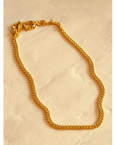 MUCHV Gold Cuban Curb Chain Necklace - Black