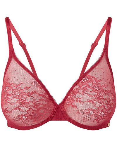 Gossard Glossies Lace Moulded Bra - Red