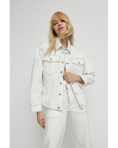 Warehouse Denim White Contrast Stitch Jacket