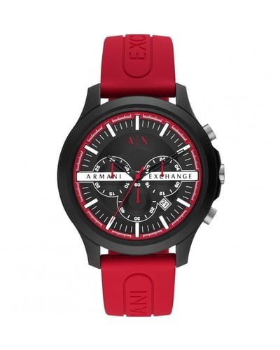 Armani Exchange Nylon Fashion Analogue Quartz Watch - Ax2436 - Red