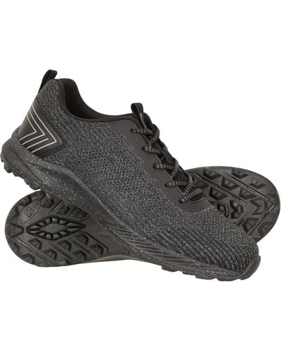 Mountain Warehouse Be Seen Reflective Running Trainers Ortholite Shoes - Black