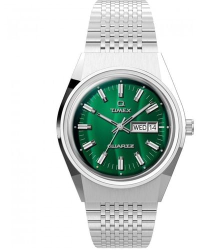 Timex Q Falcon Eye Stainless Steel Classic Analogue Watch - Tw2u95400 - Green