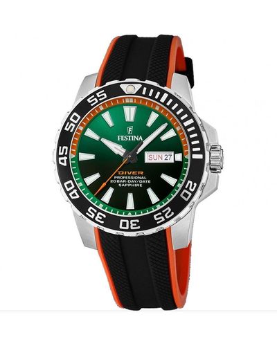 Festina Diver Stainless Steel Classic Analogue Quartz Watch - F20662/2 - Green