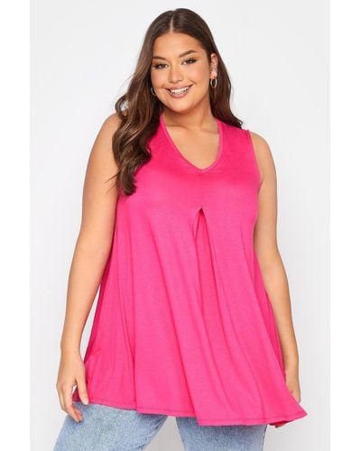 Yours Plus Size Swing Vest Top - Pink