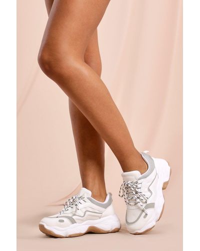 MissPap Panel Detail Chunky Trainer - White