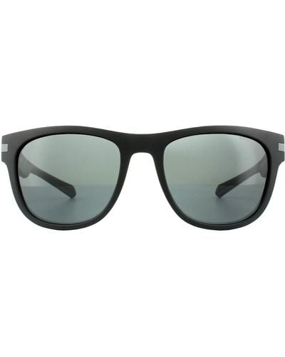 Polaroid Square Matt Black Grey Polarized Sunglasses