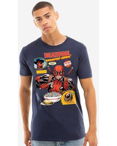 Marvel Deadpool Cereal T-shirt - Blue