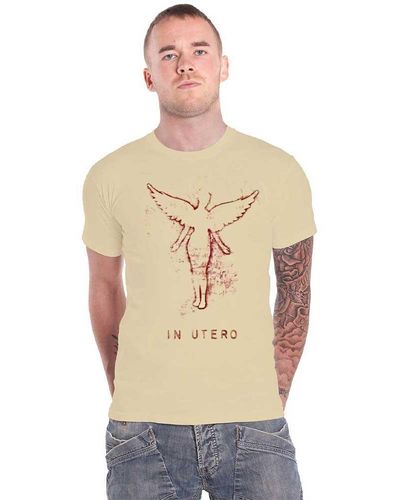 Nirvana In Utero Distressed Logo T Shirt - Natural