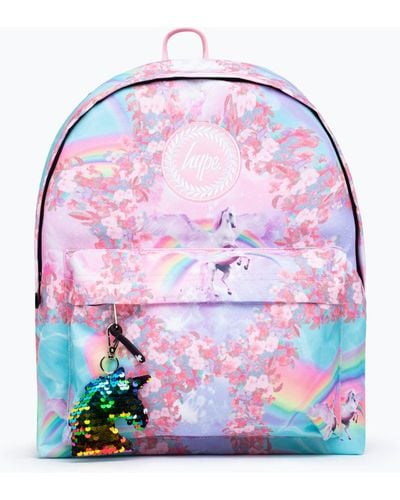 Hype Holographic Rainbow Crest Backpack - Red