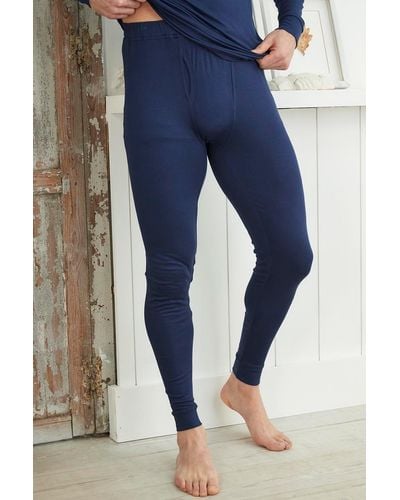 Cotton Traders Thermal Bottoms 29" (74cm) Inside Leg - Blue