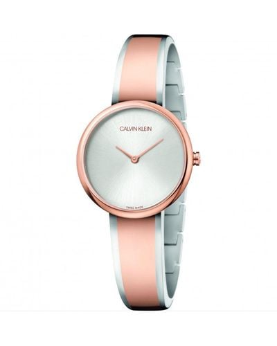 Calvin Klein Seduce Stainless Steel Fashion Analogue Quartz Watch - K4e2n61x - White