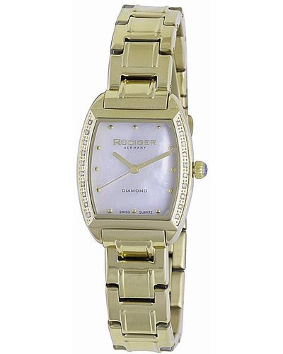 Rudiger Bonn R2600-04-009 White Dial Gold Stainless Steel Diamond Watch - Metallic
