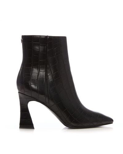 Moda In Pelle 'linette' Patent Mocc Croc Ankle Boots - Black