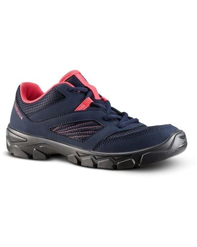 Quechua Decathlon Low Lace-up Walking Shoes Sizes 2.5 To 5 - Blue