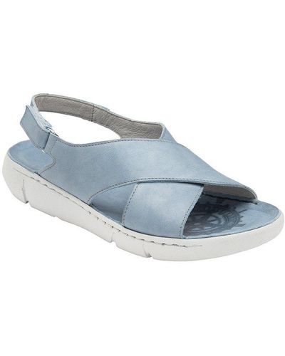 Lotus Blue Leather 'gianna' Open-toe Sandals
