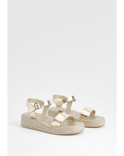 Boohoo Wide Fit 2 Part Extended Rand Flatforms - White