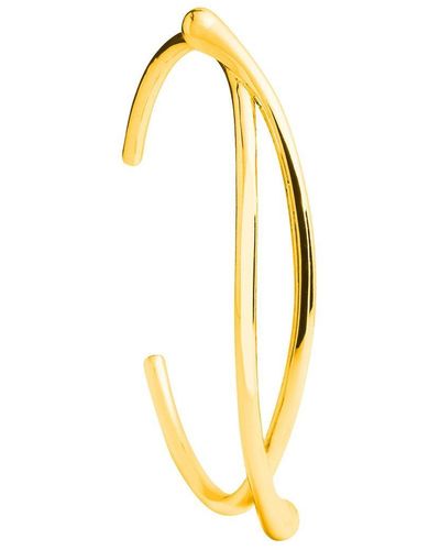 Pure Luxuries Gift Packaged 'elle' 18ct Yellow Gold Plated 925 Silver Minimalist Bangle - Metallic