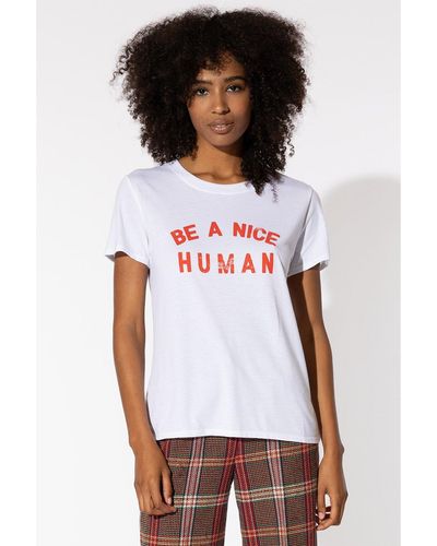 Sub_Urban Riot Be A Nice Human Womens Loose Slogan T-shirt - White