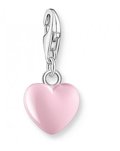 Thomas Sabo Pink Heart Sterling Silver Charm - 1993-007-9