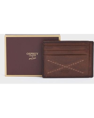 Osprey The X Stitch Leather Rfid Card Slip - Brown