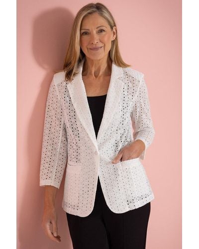 Anna Rose Broderie Anglaise Jacket - Pink