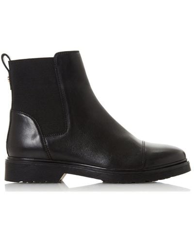 Dune 'paysan' Leather Chelsea Boots - Black