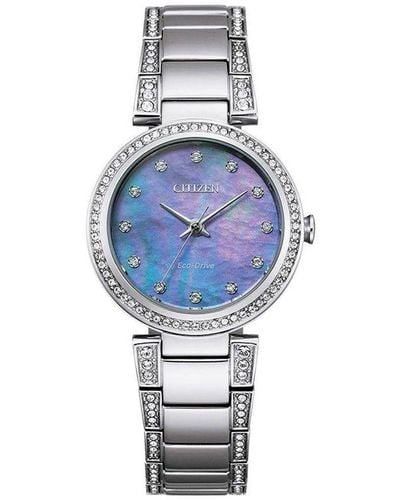 Citizen Silhouette Crystal Stainless Steel Classic Watch - Em0840-59n - Blue
