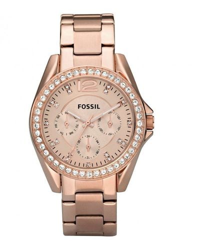 Fossil Riley Stainless Steel Fashion Analogue Quartz Watch - Es2811 - Multicolour