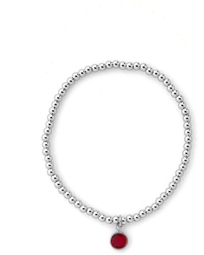 Joy by Corrine Smith January Birthstone Beaded Bracelet Silver Plated - Metallic