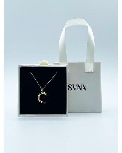 SVNX C Initial Necklace In Gold - Blue