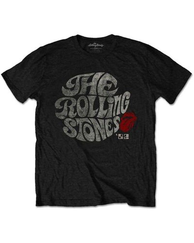 The Rolling Stones ́82 Swirl Eco Friendly Logo T-shirt - Black