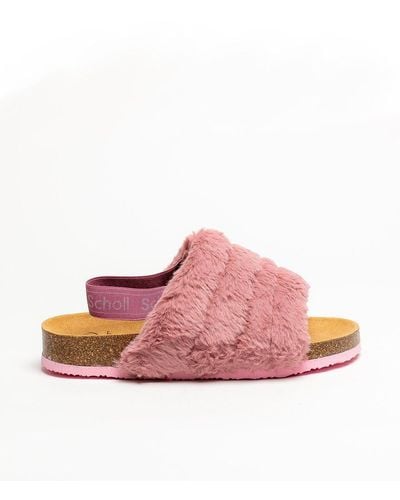Scholl 'amabel' Rose Fluffy Slippers - Pink