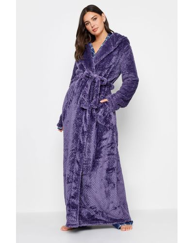 Long Tall Sally Tall Hooded Maxi Dressing Gown - Purple