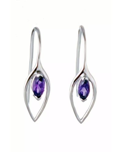 Ojewellery Amethyst Marquise Dangle Earrings - Blue