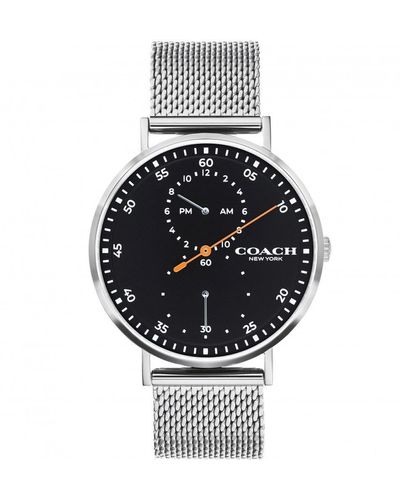 COACH Charles Stainless Steel Fashion Analogue Quartz Watch - 14602477 - Black