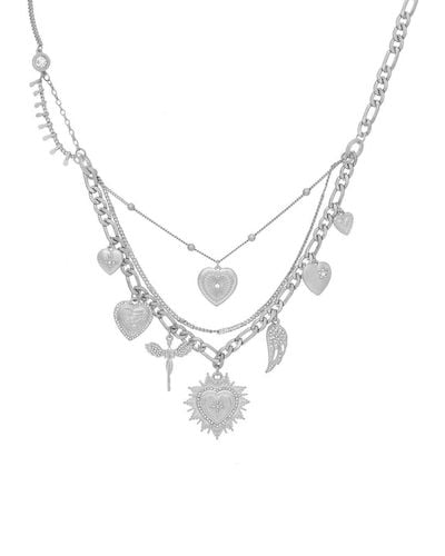 Bibi Bijoux Silver 'time To Party' Celestial Layered Necklace - Blue