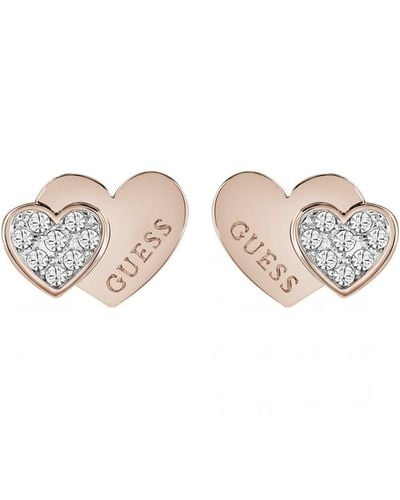 Guess Me & You Studs Plated Stainless Steel Earrings - Ube84120a - Multicolour